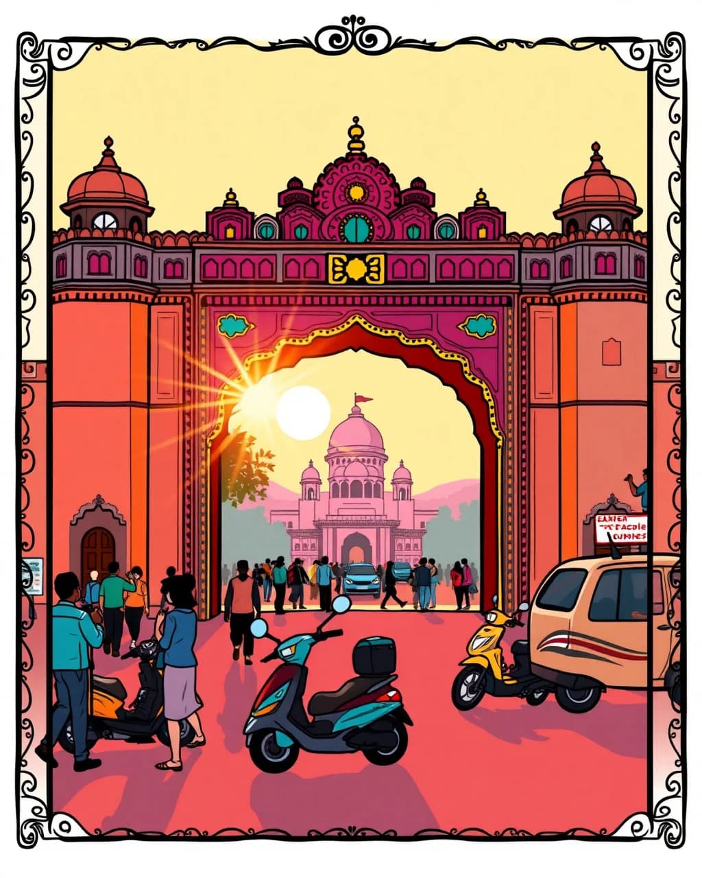 Patrika Gate ki subah rangon se bhari